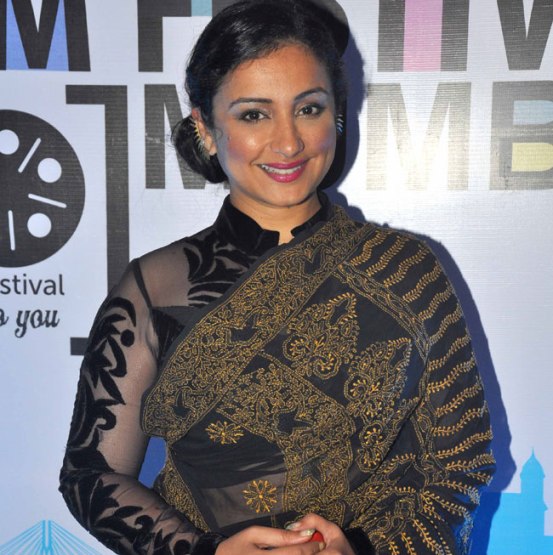 Divya Dutta In Black Saree Blouse At Jagran Film Festival 2014 Chinki