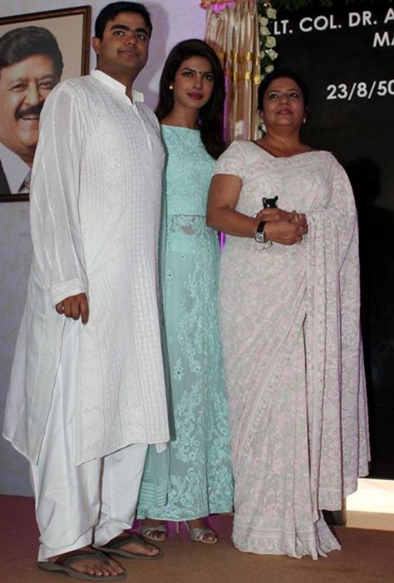 Priyanka Chopra in Sky Blue Churidar Dress 