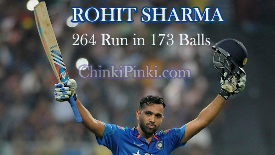 ROHIT SHARMA 264 Run - Indian Cricketer Highest Individual Run Scorer in One Day Cricket ODI Match