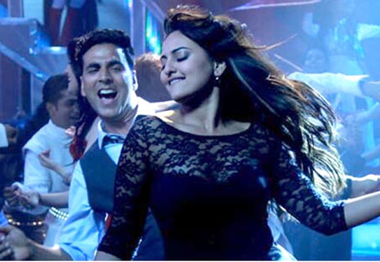 Sonakshi Sinha Hot Black Dress in Blame The Night Song Of Holiday Movie