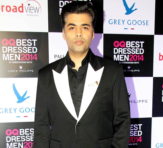 Karan Johar in Black Suit at GQ Best Dressed Men 2014 Awards