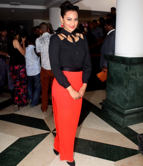 Sonakshi Sinha in Red Maxi Skirt 