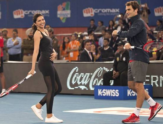 Deepika Padukone Played Tennis with Roger Federer 