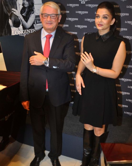 Aishwarya Rai in Black One Piece at Launch Longines Boutique Store