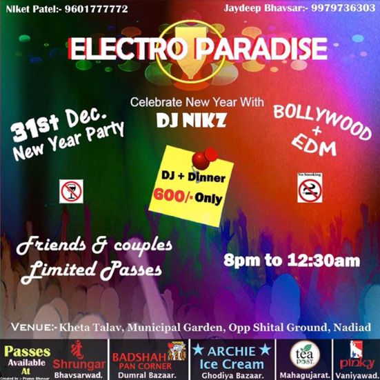 Electro Paradise New Year Party Celebration 2015 at Kheta Talav in Nadiad