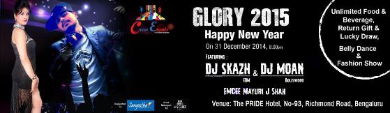 Glory 2015 Happy New Year Celebration Party in The PRIDE Hotel at Bengaluru