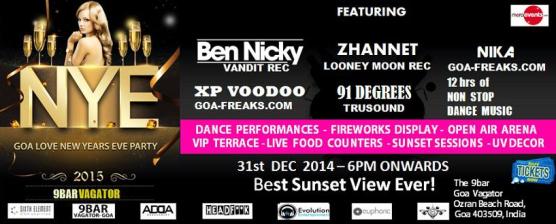 9bar Presents Goa Love New Years Eve Party in Goa on December 31, 2014