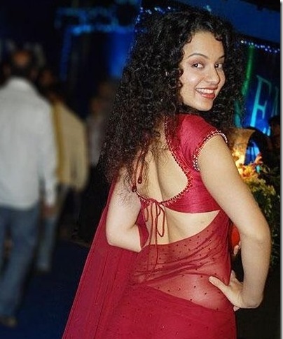 Kangana Ranaut in Backless Blouse Photos – Hot Pics in Designer Backless Saree