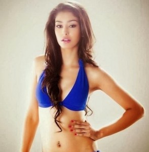 Navneet Kaur Dhillon In Blue Bikini Hot Navel Shows Pics Chinki Pinki