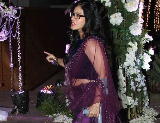 Kajol in Purple Lehenga at Manish Malhotra's Niece Riddhi Sangeet Ceremony