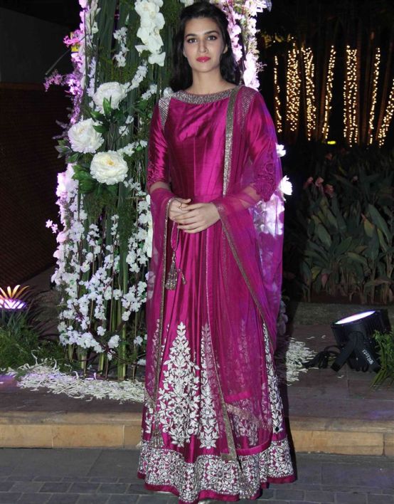 Kirti Sanon in Pink Floor Length Anarkali Suits 