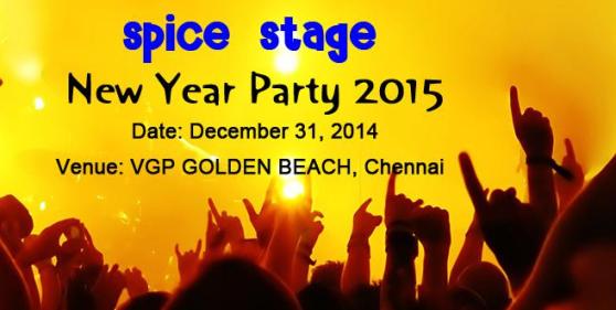 Spice Stage New Year Party 2015 at VGP Golden Beach in Chennai