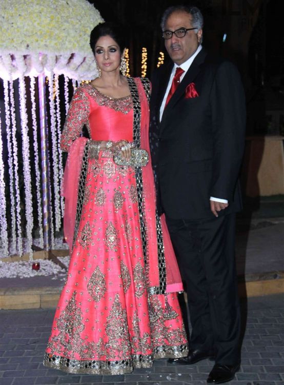 Sridevi in Pink Anarkali Dress 