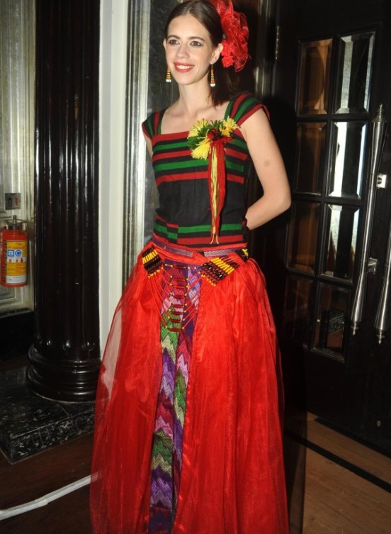 Kalki Koechlin in Designer Red Long Gown Dress Pics 