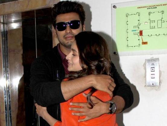 Alia Bhatt and Arjun Kapoor on Screen Romance Photos Hot Images during TWO STATES Movie Promotions