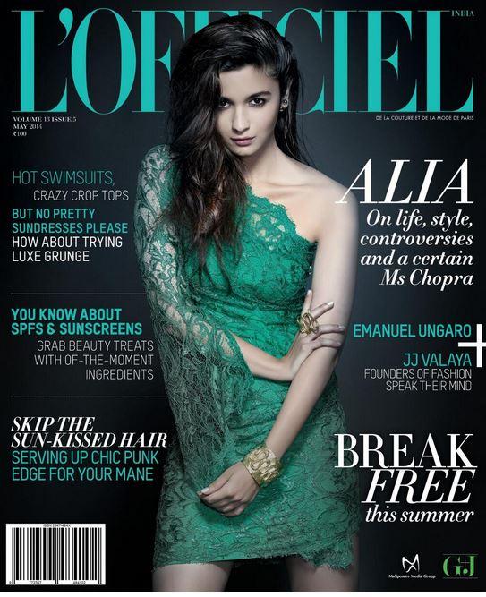 Alia Bhatt Hot in LOfficiel Magazine Cover Page 2014 