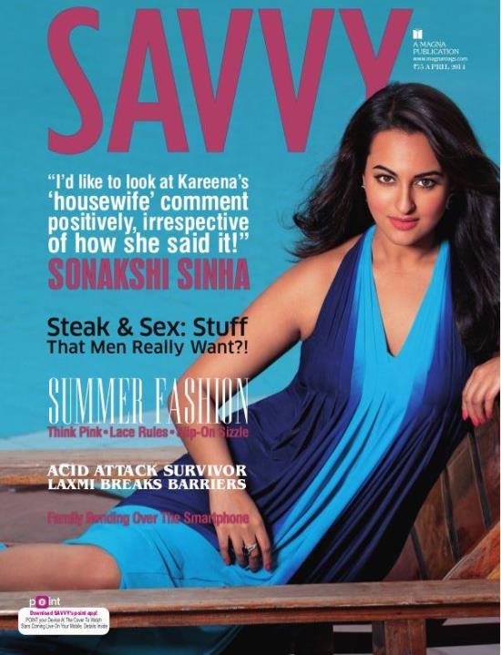 Sonakshi Sinha Hot in Savvy Magazine Cover Page April 2014 Photos