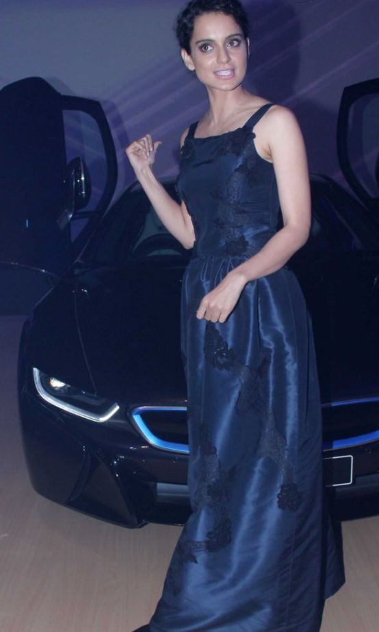 Kangana Ranaut at BMW I8 Hybrid Car Launched in Mumbai
