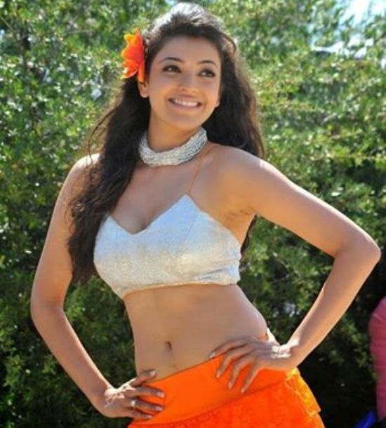 Kajal Agarwal in Orange Skirt Images