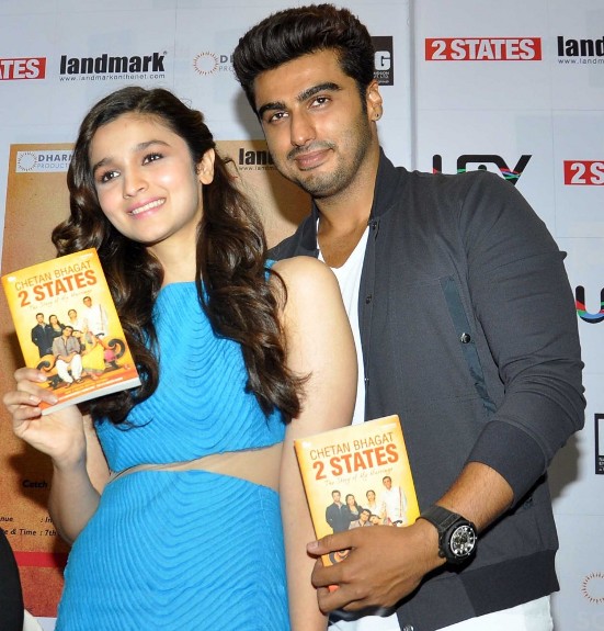 Alia Bhatt Navel in Blue Short Top with Short Mini Skirt at Launch Cover Book 2 States