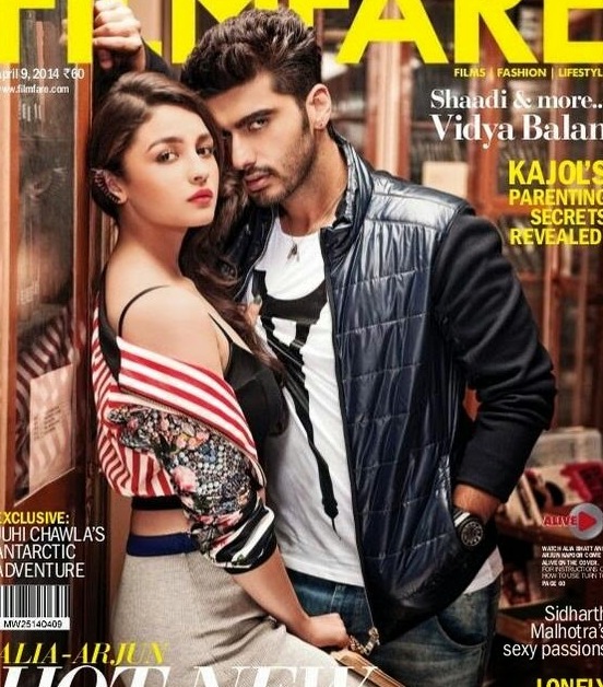 Ali Bhatt and Arjun Kapoor Hot at Filmfare Cover Magazine March 2014 Issue