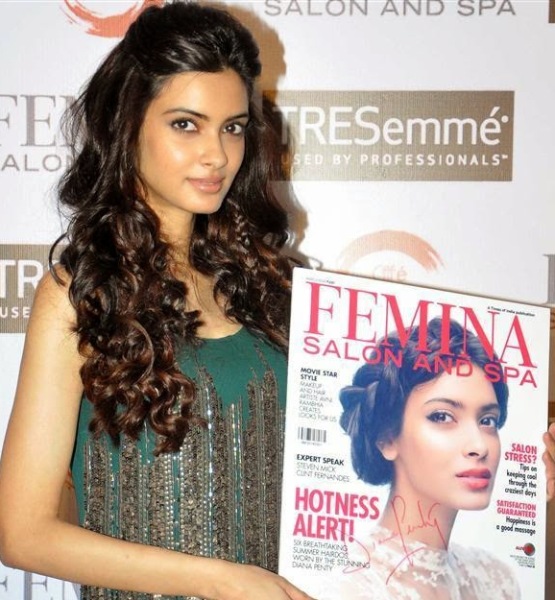 Diana Penty Hot in Navy Blue Gown Dress at Femina Salon and Spa Magazine Launch