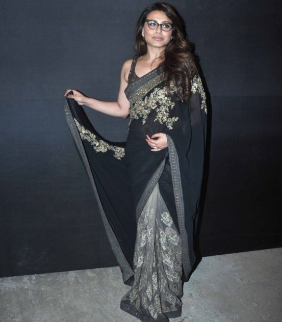 Rani Mukherjee in Transparent Black Saree 