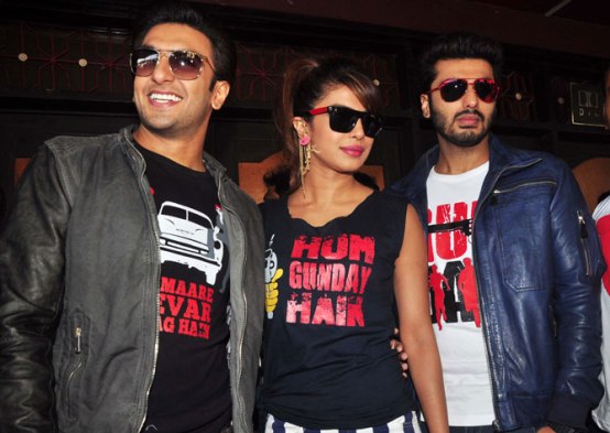 Gunday Stars Promote film at Gaiety Galaxy Theater in Mumbai