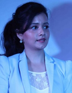 Sulagna Panigrahi Close Up Photos in Blue Blazer at Ek Adbhut Dakshina Guru Dakshina Movie 2015 First Look Launch