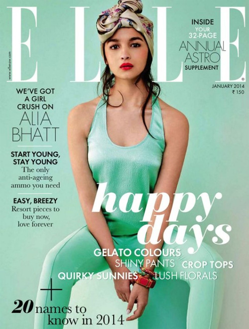 Alia Bhatt Hot Photoshoot 2014 For Elle Magazine Cover Page Hot Pics