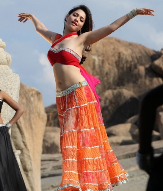 Tamanna Bhatia Hottest Navel Show Photos From Tadakha Movie Song