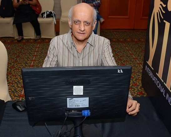 Mukesh Bhatt in Formal Striped Shirt Causal look at IIFA 2015 Voting Weekend