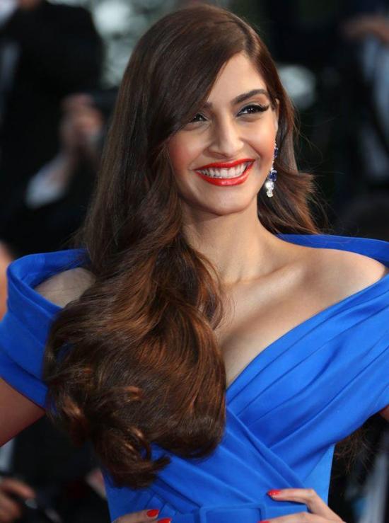 Sonam Kapoor in Blue Floor Length Gown at 68th Annual Cannes Film Festival 2015