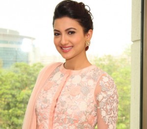 Gauhar Khan in Peach Anarkali Suits at Oh Yaara Ainvayi Ainvayi Lut Gaya Promotion in New Delhi