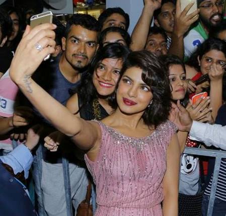 Priyanka Chopra in Pink Sleeveless Gown at IIFA 2015 and Dil Dhadakne Do Screening Bash
