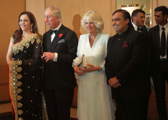 Neeta Ambani and Mukesh Ambani with Prince Charles and Wife Camilla