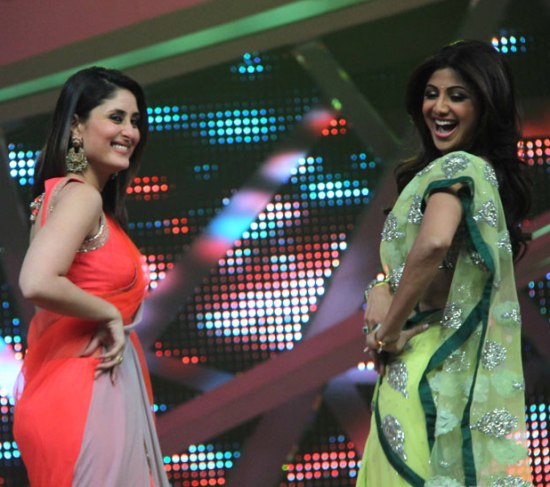 Shilpa Shetty in Green Transparent Saree at Nach Baliye 6 