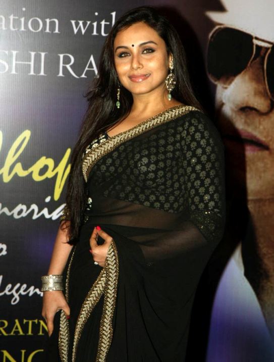 Rani Mukherjee in Black Transparent Saree 