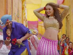 Amy Jackson Hot Navel in Singh Is Bling Movie 2015 – Traditional look in Pink Lehenga