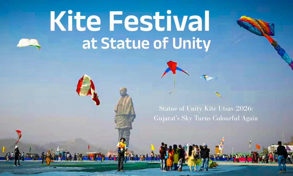 Statue of Unity Kite Utsav 2026 Gujarat’s Sky Turns Colourful Again
